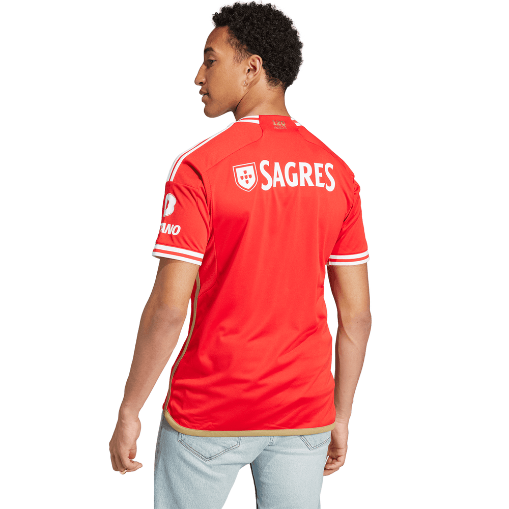 Image of adidas Benfica Men's Home Stadium Jersey w/ Champions League Patches 23/24 (Red)