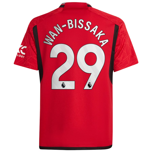 adidas Youth Manchester United Aaron Wan-Bissaka Home Jersey 23/24 (Team College