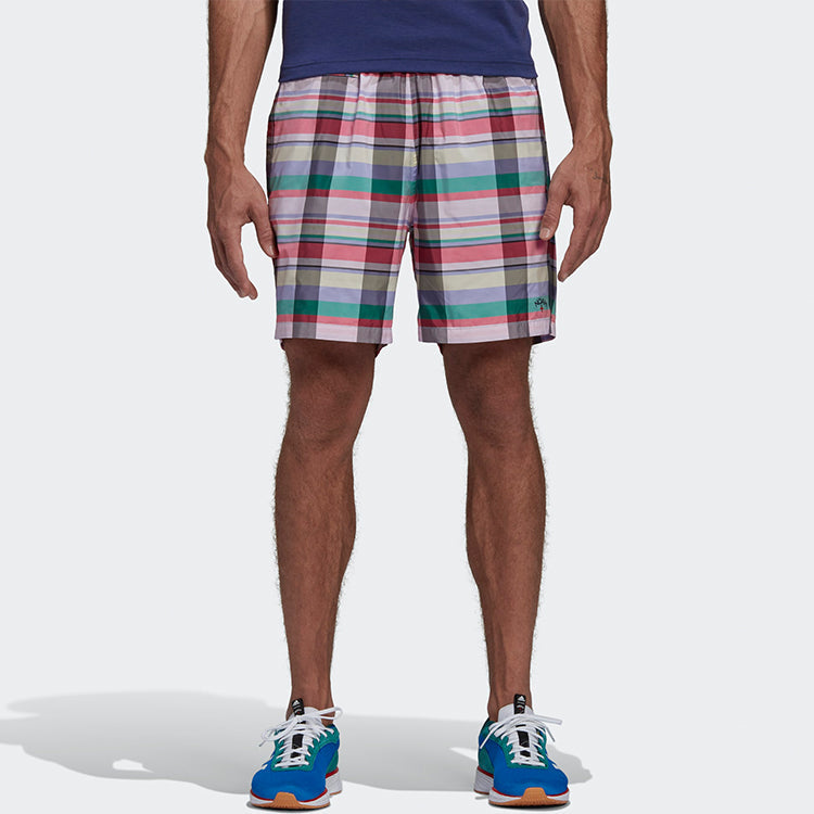 Image of adidas originals x NOAH Water Repellent Shorts waterproof Plaid Red GE1261