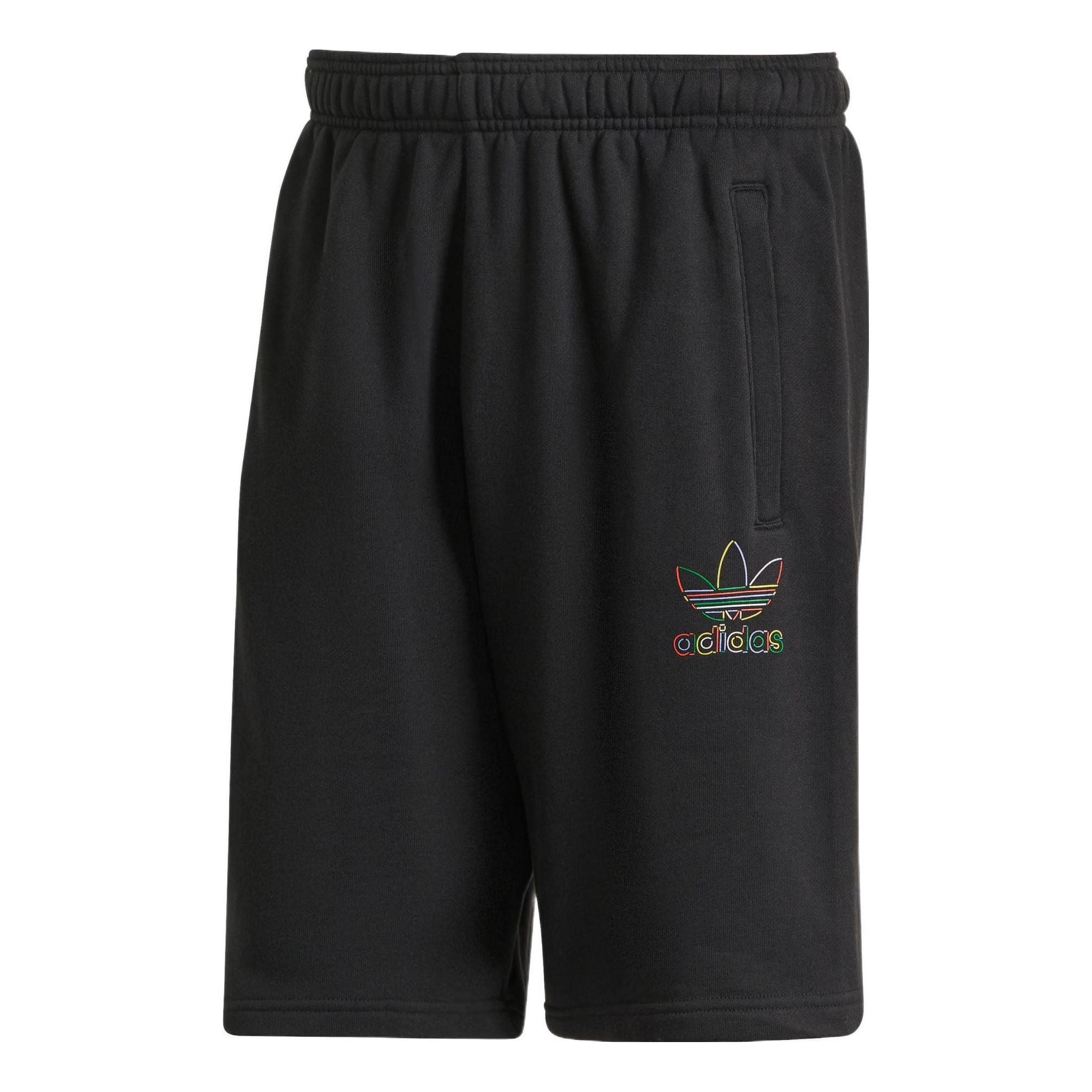 Image of adidas originals Solid Color Cartoon Mickey Pattern Straight Sports Shorts Black