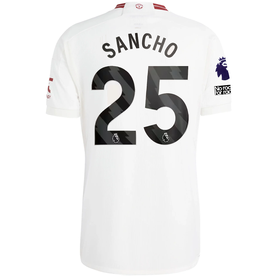 Image of adidas Manchester United Jadon Sancho Third Jersey w/ EPL + No Room For Racism P