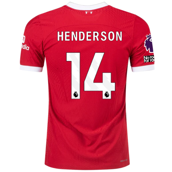 Nike Liverpool Authentic Jordan Henderson Vaporknit Match Home Jersey w/ EPL + N