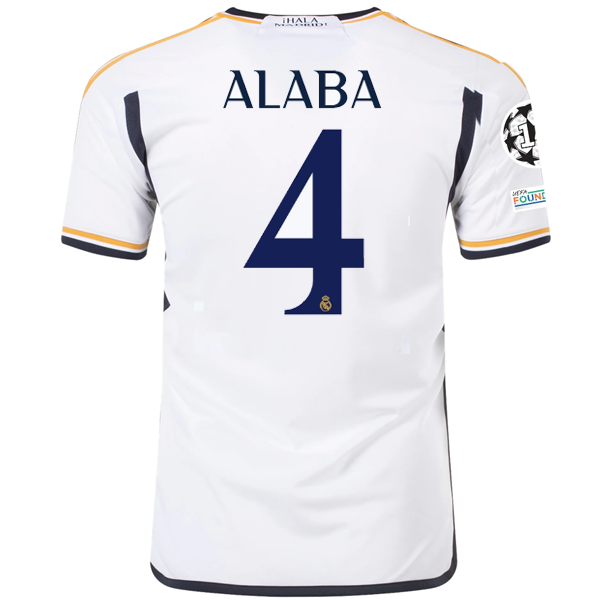 Image of adidas Real Madrid David Alaba Home Jersey w/ Champions League + Club World Cup