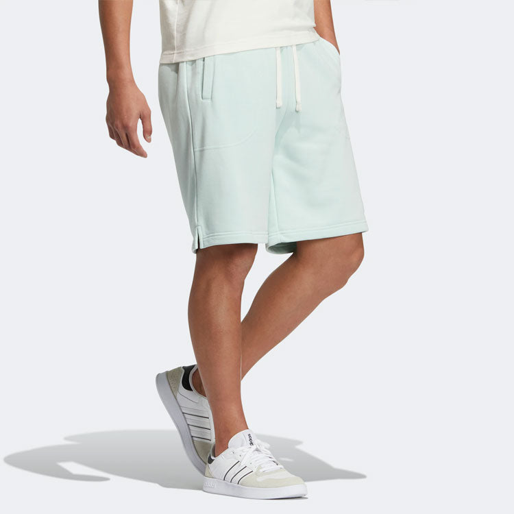 adidas neo Solid Color Lacing Casual Straight Shorts Unisex Green HS6821