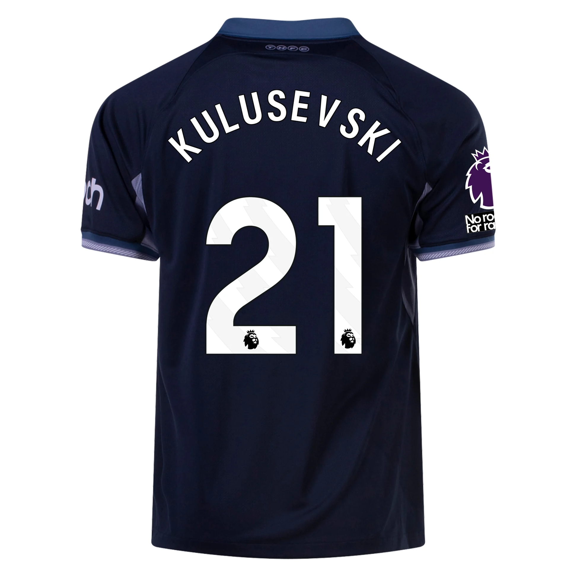 Nike Tottenham Dejan Kulusevski Away Jersey w/ EPL + No Room For Racism Patches