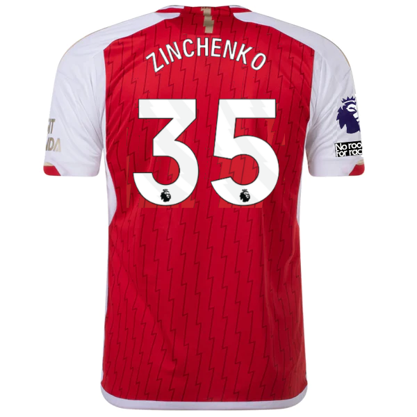 Image of adidas Arsenal Oleksandr Zinchenko Home Jersey 23/24 w/ EPL +No Room For Racism
