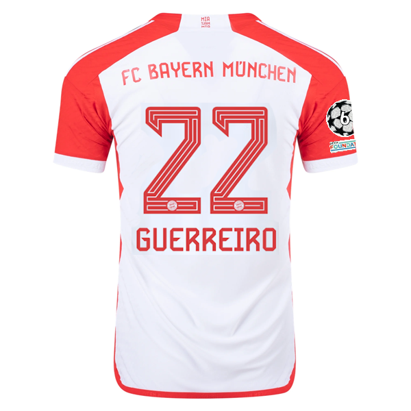 Image of adidas Bayern Munich Authentic Raphaël Guerreiro Home Jersey w/ Champions League