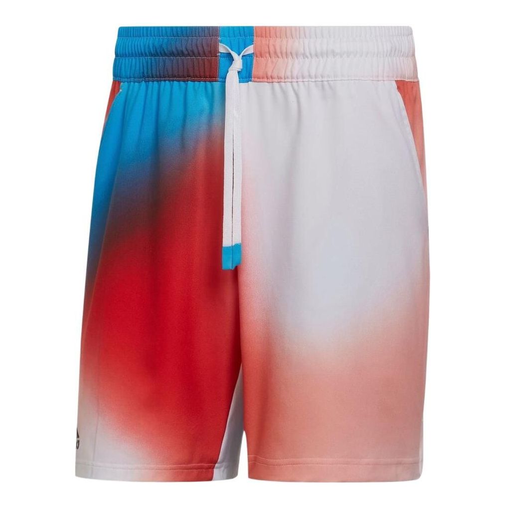 Image of Men's adidas Tie Dye Colorblock Drawstring Sports Straight Casual Shorts White H