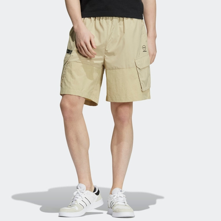 Image of Men's adidas neo Athleisure Casual Sports Solid Color Woven Cargo Pocket Shorts