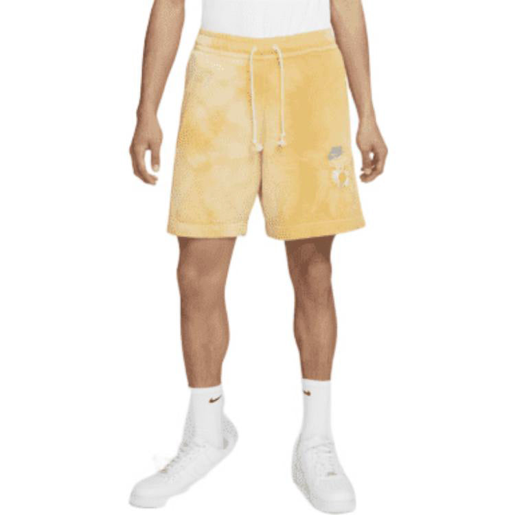Image of Nike SportswearFrench Terry Solid Color Logo Flowers Embroidered Casual Shorts G