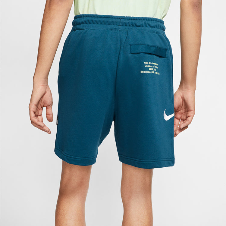 Image of Nike SWOOSH FRENCH TERRY Shorts Blue Green Bluegreen CJ4882-499