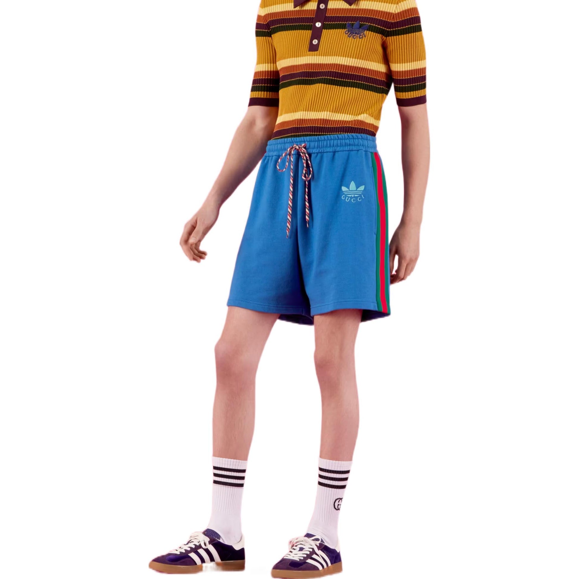 Gucci x Adidas Cotton Jersey Shorts 'Blue' 705626-XJEML-4747