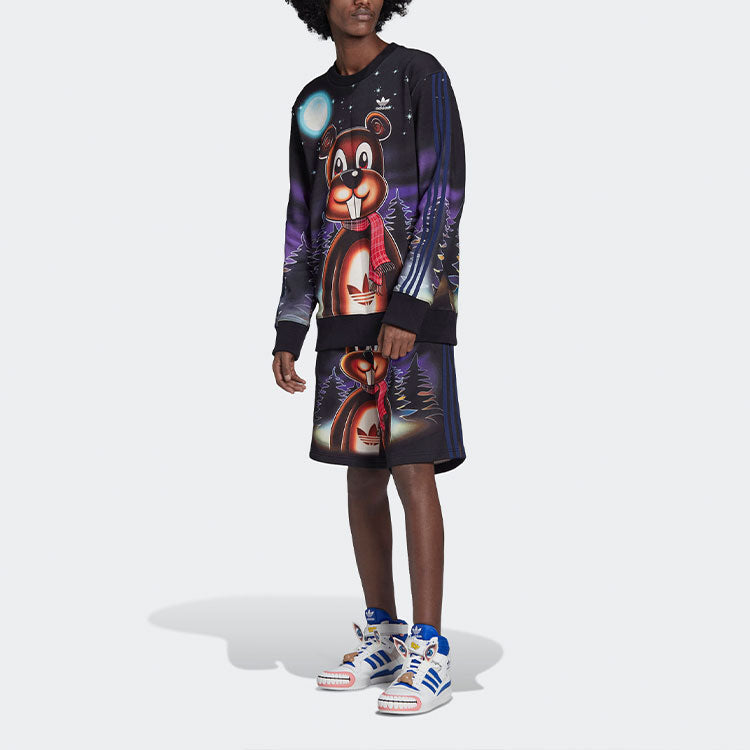 Image of adidas originals x Kerwin Frost Crossover Cartoon Printing Loose Sports Shorts B