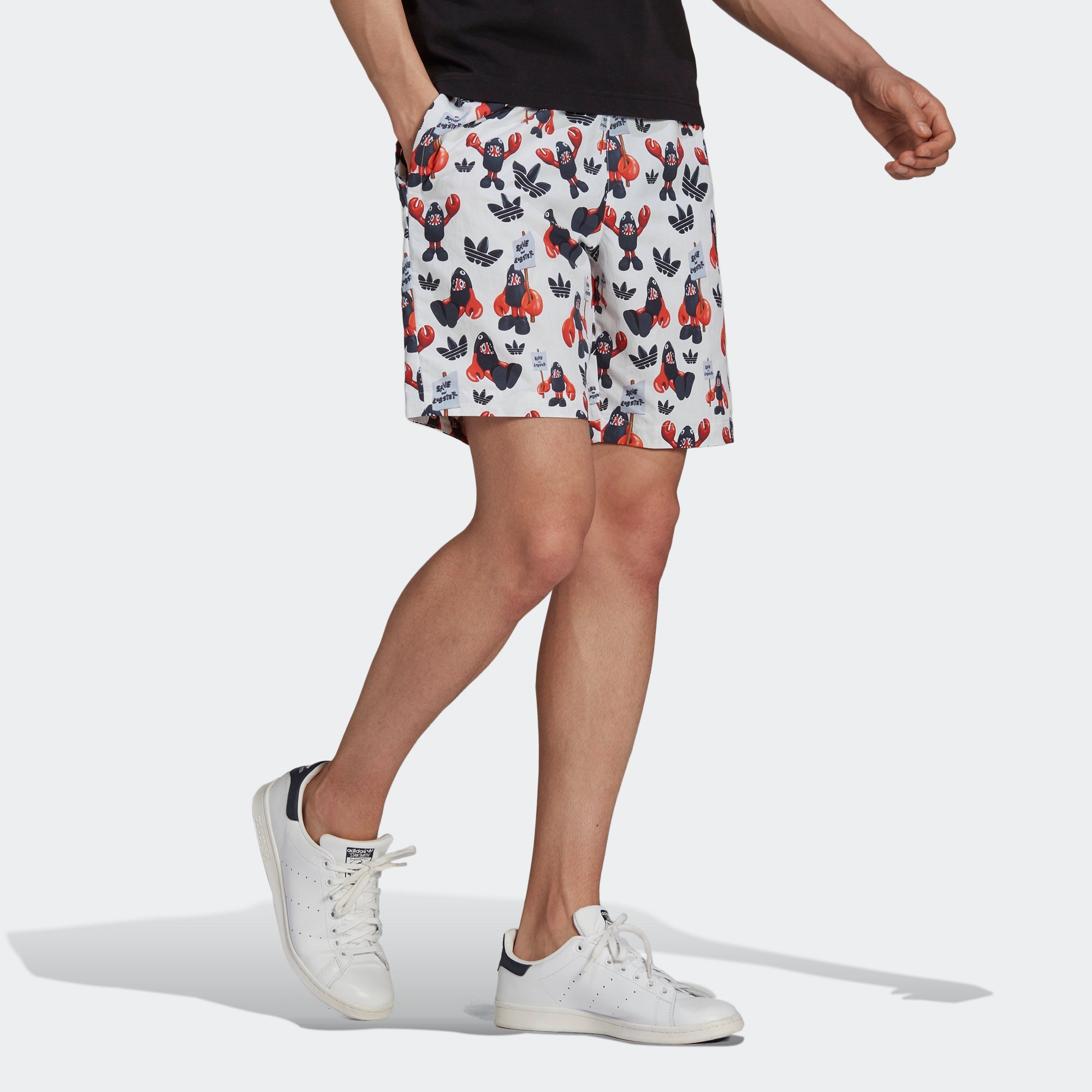 Image of adidas originals Artist Shorts Dragon Printing Sports Breathable White HA4698