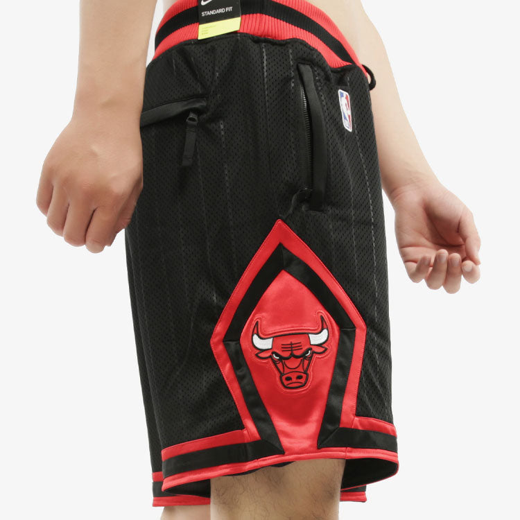 Image of Nike Bulls Courtside Statement Edition Chicago Bulls Basketball Shorts Black Red