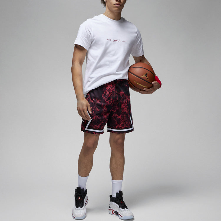 Image of Air Jordan Dri-fit Sport Diamond Shorts 'Red Black' DV9779-687