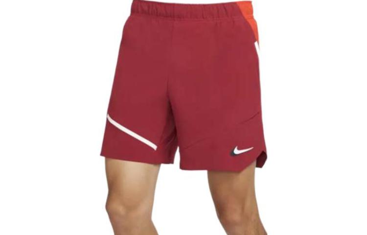 Image of Men's Nike SS22 Logo Printing Elastic Waistband Tennis Red Shorts DD8312-690