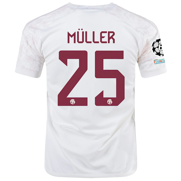 Image of adidas Bayern Munich Thomas Muller Third Jersey w/ Champions League Patches 23/2