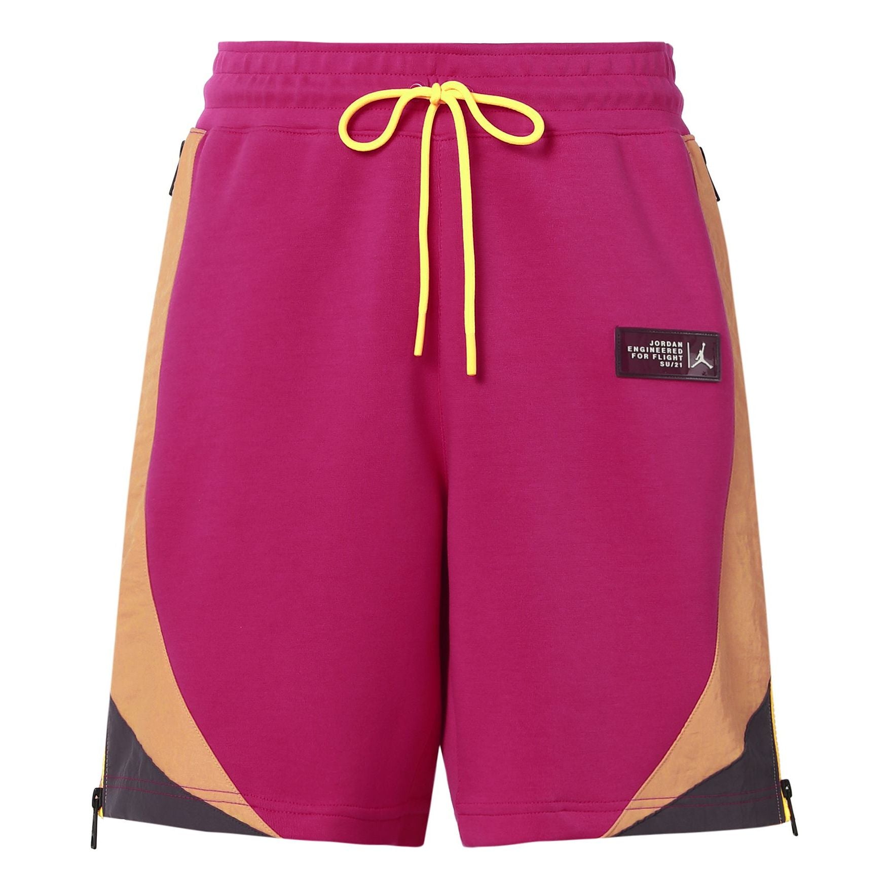 Image of Men's Air Jordan Side Zipper Logo Label Lacing Straight Shorts Pink CZ4823-615