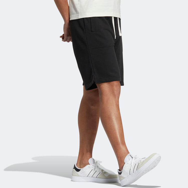Image of adidas neo Solid Color Lacing Casual Straight Shorts Unisex Black HS6819