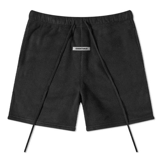 Image of Fear of God Essentials SS20 Polar Fleece Sweat Shorts Black FOG-SS20-283