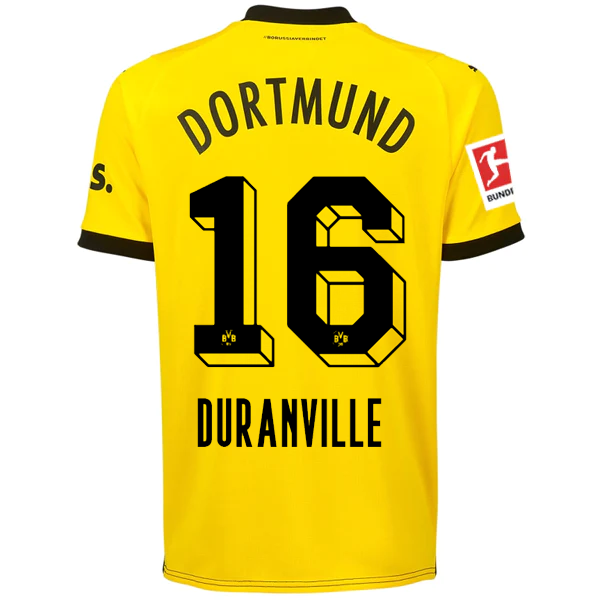 Puma Borussia Dortmund Duranville Home Jersey w/ Bundesliga Patch 23/24 (Cyber Y