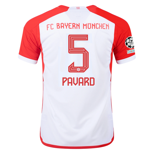 Image of adidas Bayern Munich Benjamin Pavard Home Jersey 23/24 w/ Champions League Patch