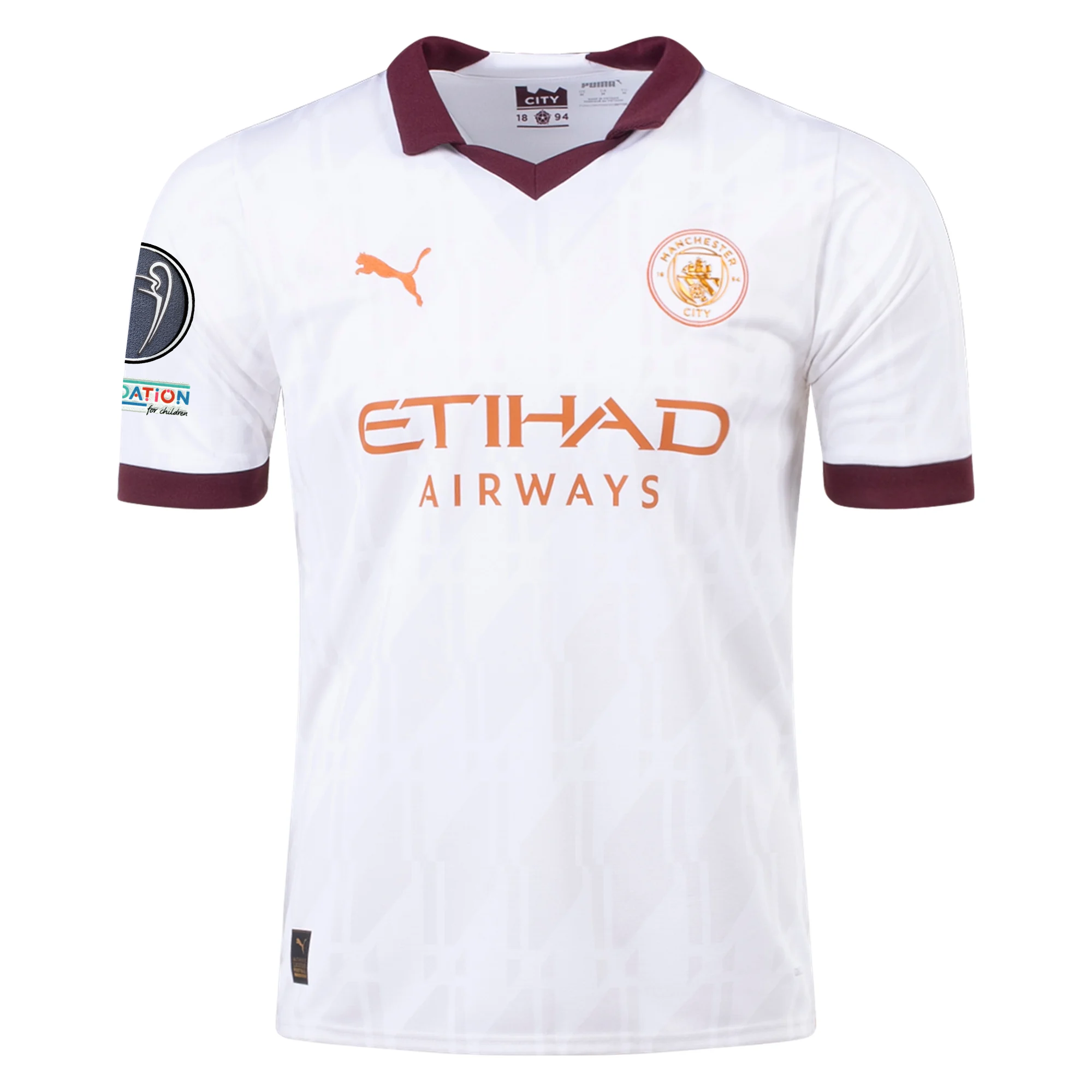 Image of Puma Manchester City Rodrigo Away Jersey w/ Champions League Patches 23/24 (Puma