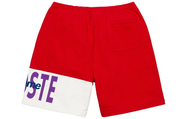 Image of Supreme FW19 Week 5 x LACOSTE Logo Panel Sweatshort logo SUP-FW19-527