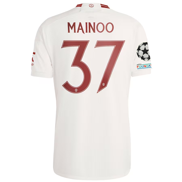 Image of adidas Manchester United Kobbie Mainoo Third Jersey w/ Champions League Patches