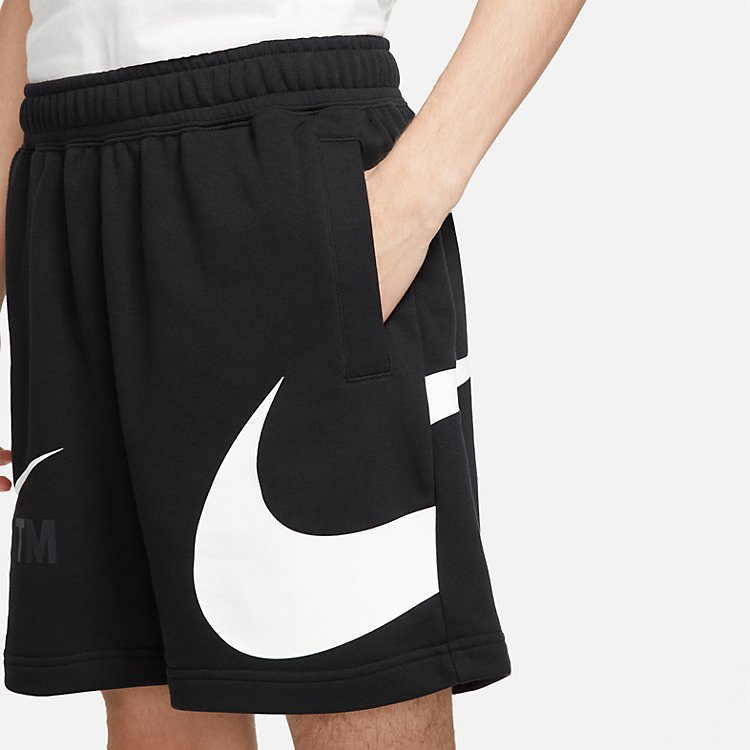 Image of Nike Sportswear Swoosh French Terry Shorts 'Black' DD5997-010