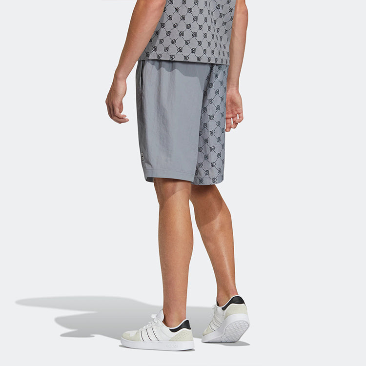 Image of Herren adidas neo Musterdruck Schnürung Casual Sport Shorts Grau IB5847