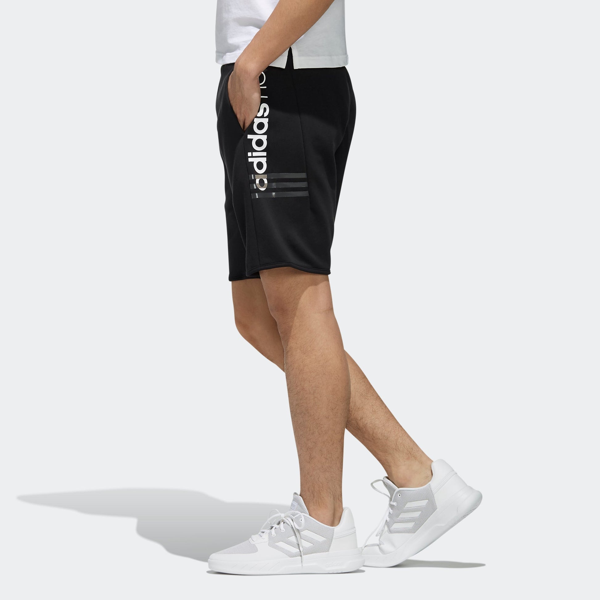 adidas neo M Cs Brndd Shrt Side Alphabet Printing Casual Sports Shorts Black EI4
