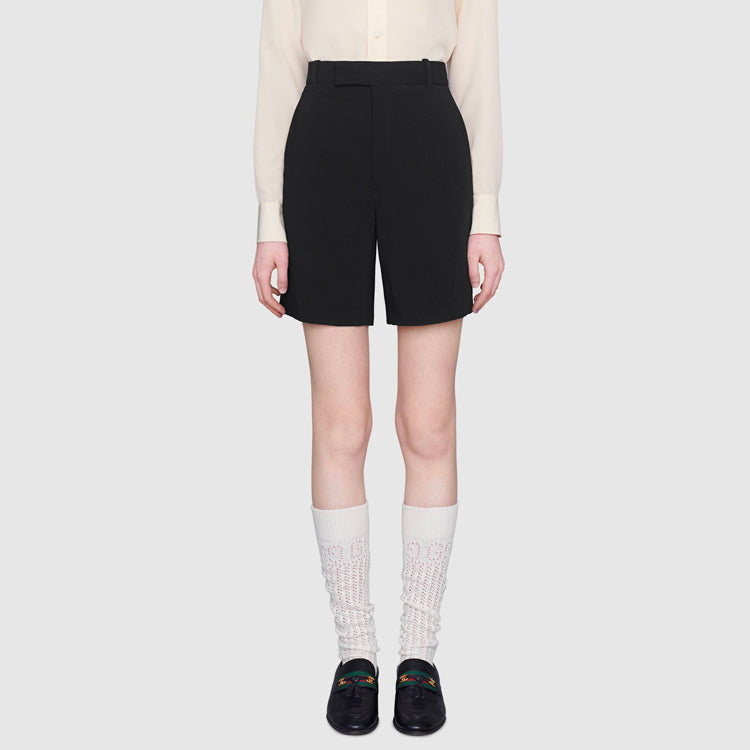 (WMNS) Gucci Cady viscose tailored shorts 'Black' 619500-ZKR01-1000