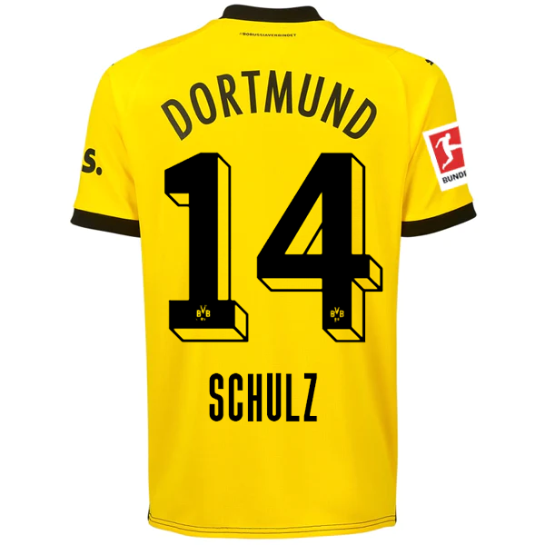 Puma Borussia Dortmund Schulz Home Jersey w/ Bundesliga Patch 23/24 (Cyber Yello