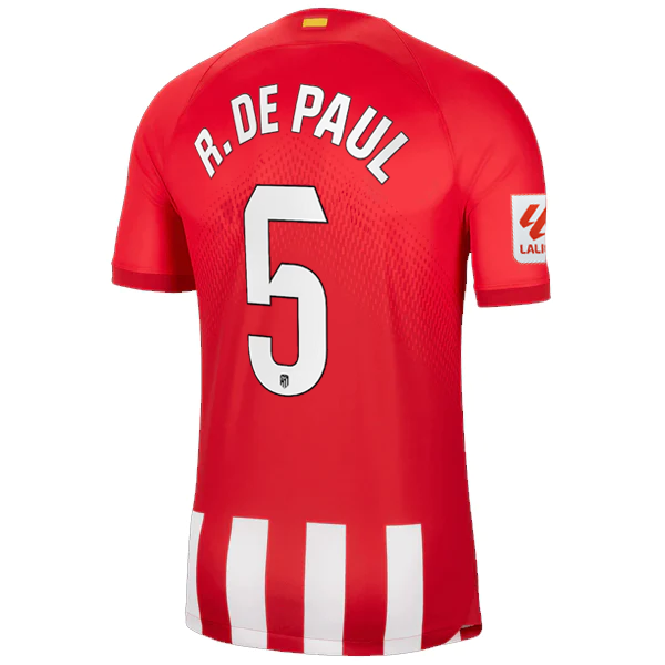 Nike Atletico Madrid Rodrigo De Paul Home Jersey w/ La Liga Patch 23/24 (Sport R