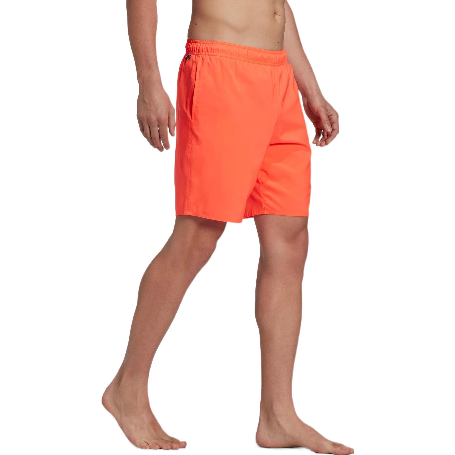 Men's adidas Solid Clx Sh Cl Solid Color Logo Straight Sports Shorts Orange HC85