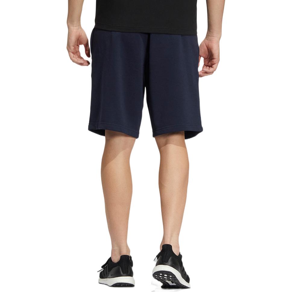 Image of Men's adidas Solid Color Logo Printing Lacing Straight Shorts Blue HS4390
