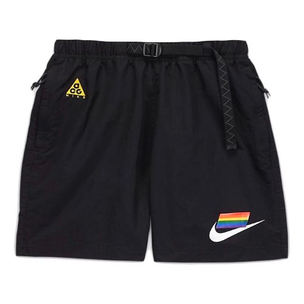 Image of Men's Nike Betrue Rainbow Logo Black Shorts CZ9137-010