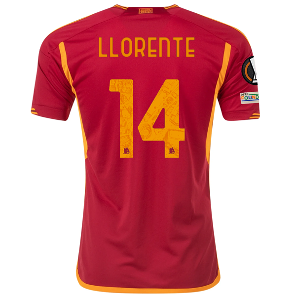 adidas Roma Diego Llorente Heimtrikot mit Europa League Patches 23/24 (Team Vict