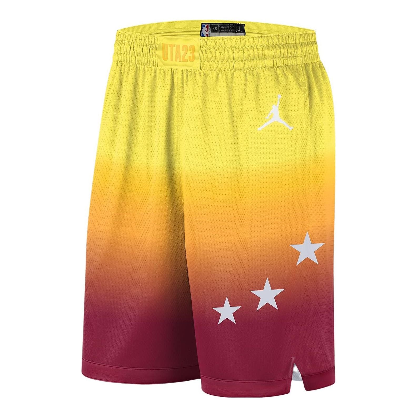 Image of Air Jordan x NBA Dri-FIT 2023 All-Star Edition Shorts 'Yellow Orange Red' DX6335
