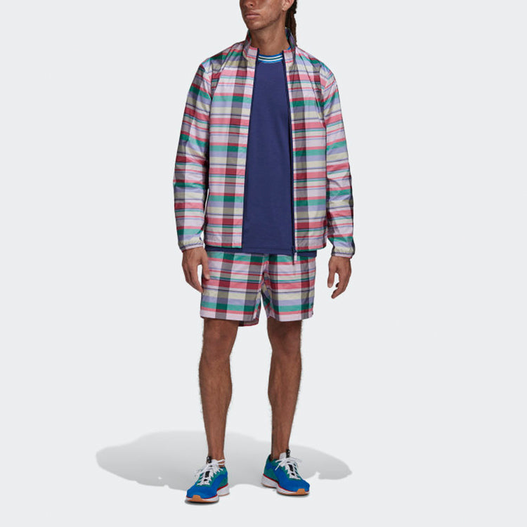Image of adidas originals x NOAH Water Repellent Shorts waterproof Plaid Red GE1261