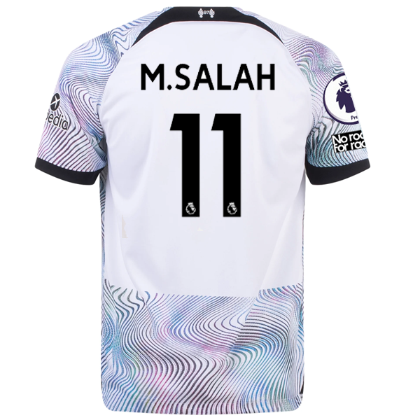 Nike Liverpool Mohamad Salah Away Jersey w/ EPL + No Room For Racism Patches 22/