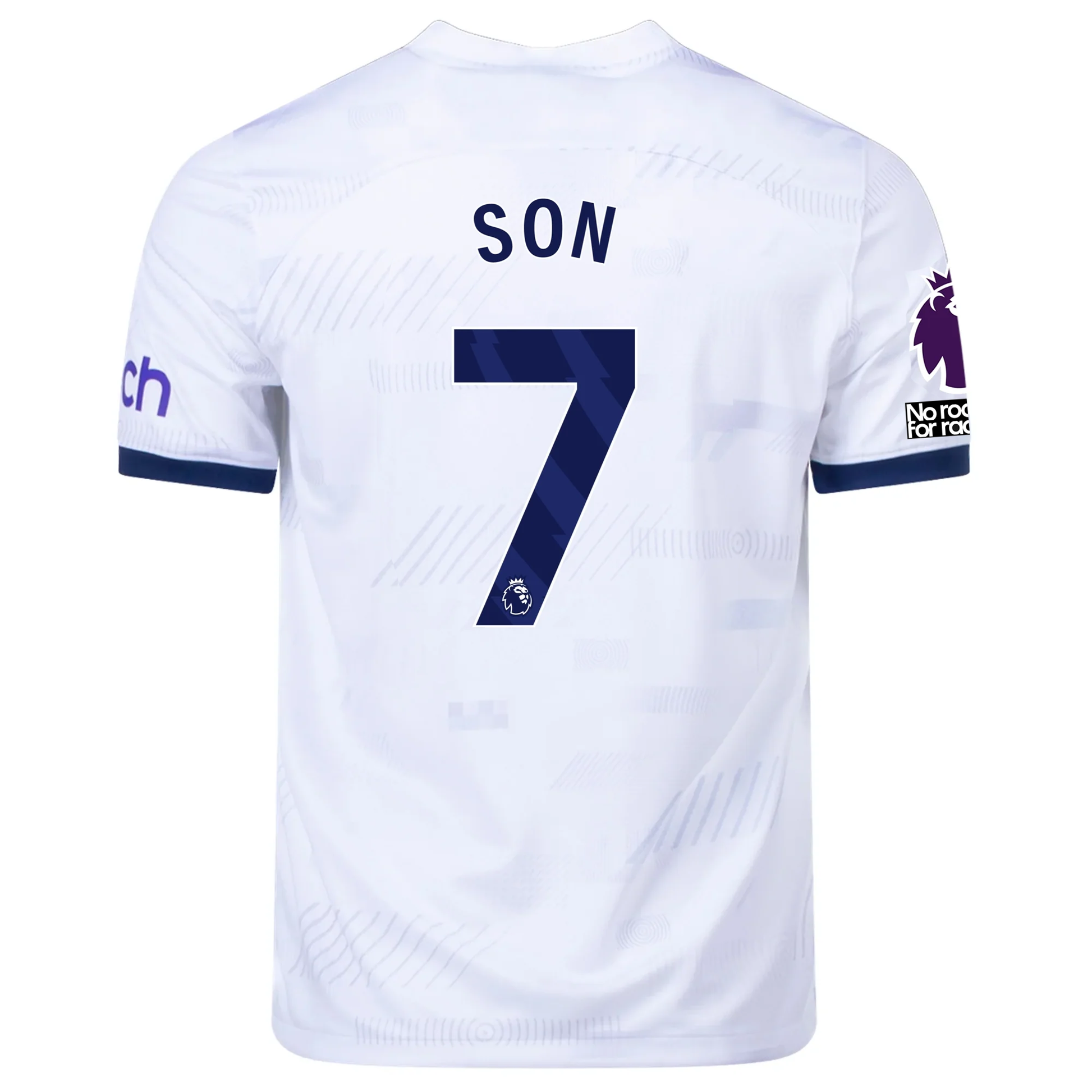Nike Tottenham Son Hueng-Min Home Jersey w/ EPL + No Room For Racism Patches  23