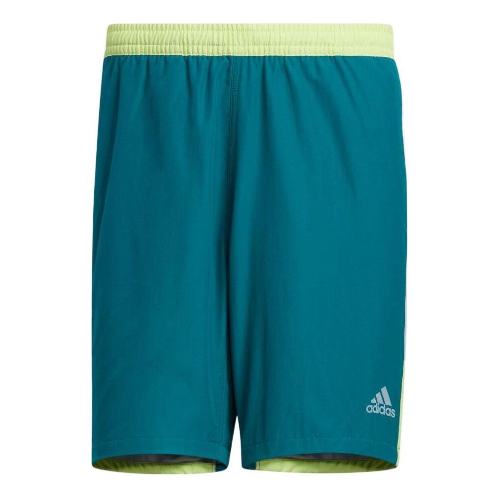 Image of Men's adidas Stripe Colorblock Straight Shorts Japanese Version Green HD0064