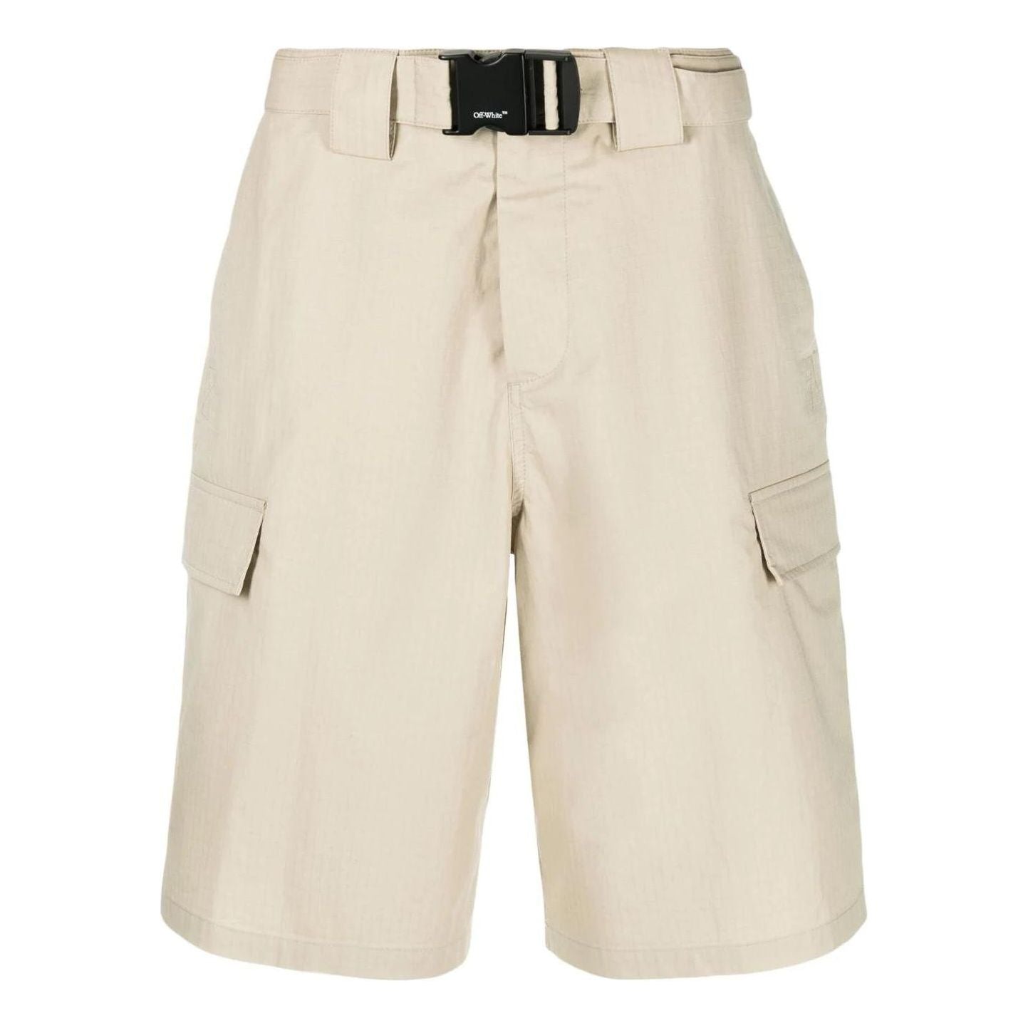 Men's OFF-WHITE SS22 Solid Color High Waist Minimalistic Bermuda Shorts Version