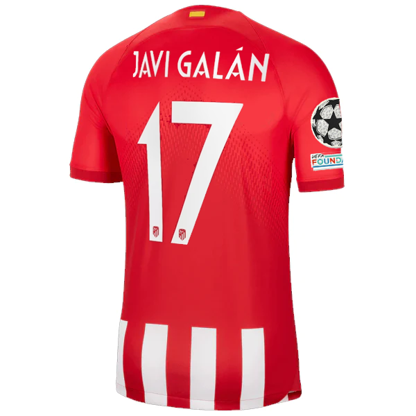 Nike Atletico Madrid Javi Galán Home Jersey w/ Champions League Patches 23/24 (S