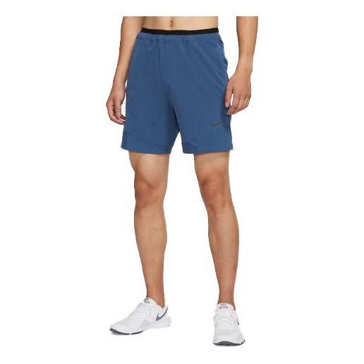 Image of Men's Nike Pro Rep Training Quick Dry Sports Shorts Dark Sea Blue CU4992-469
