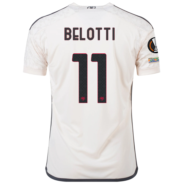 adidas AS Roma Andrea Belotti Auswärtstrikot mit Europa League-Aufnähern 23/24 (Beige