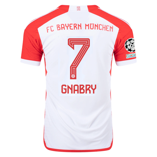 Image of adidas Bayern Munich Authentic Serge Gnabry Home Jersey w/ Champions League Patc